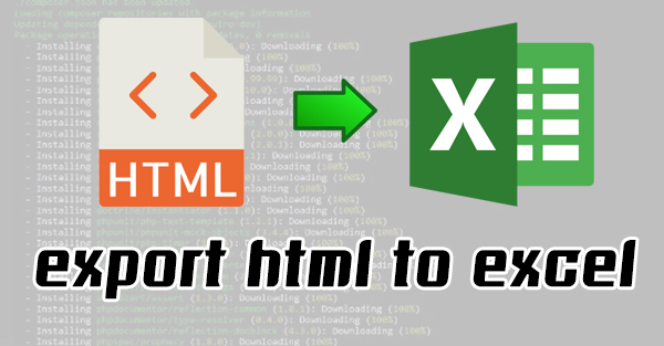 php export html to excel